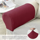 Burgundy Stretch Armchair Armrest Cover for Sofa, Waterproof Polyester Fabric with Non-Slip Machine Washable Design, 2 Pack Furniture Protector for Pets and Kids