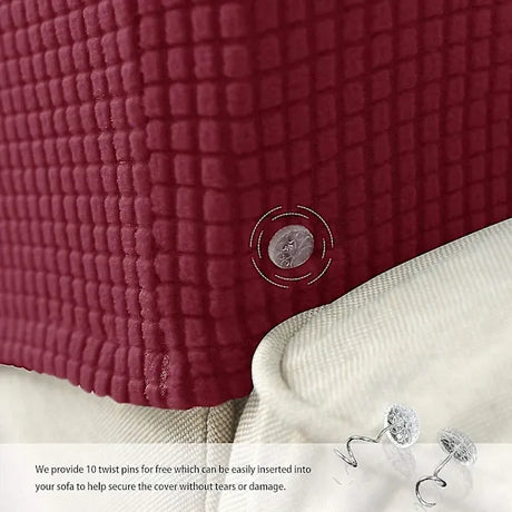 Burgundy Stretch Armchair Armrest Cover for Sofa, Waterproof Polyester Fabric with Non-Slip Machine Washable Design, 2 Pack Furniture Protector for Pets and Kids