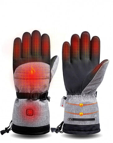 Electric Heated Gloves for Men and Women with 3 Heat Levels, Carbon Fiber Heating Panels and 3M Thinsulate Cotton, Waterproof PU Palm for Winter Sports