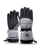 Electric Heated Gloves for Men and Women with 3 Heat Levels, Carbon Fiber Heating Panels and 3M Thinsulate Cotton, Waterproof PU Palm for Winter Sports