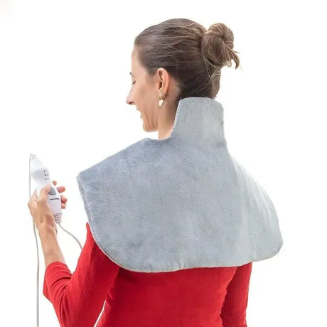 Electric Neck and Shoulder Heating Pad with 3 Temperature Levels 40-60°C, Soft Polyester Cover Removable and Washable, 2-Hour Auto Shut-Off for Pain Relief