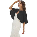 Chiffon Capelet Shawl Wrap for Women Evening Dress Wedding, Button Front Lightweight Flowing Design with Two Wearing Styles, Hand Wash Cold for Easy Care