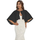 Chiffon Capelet Shawl Wrap for Women Evening Dress Wedding, Button Front Lightweight Flowing Design with Two Wearing Styles, Hand Wash Cold for Easy Care
