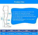 Thigh High Compression Socks for Women Men 23-32 mmHg Open Toe, Level 2 Support for Varicose Veins Edema, Breathable Cotton Spandex with Silicone Dotted Bands