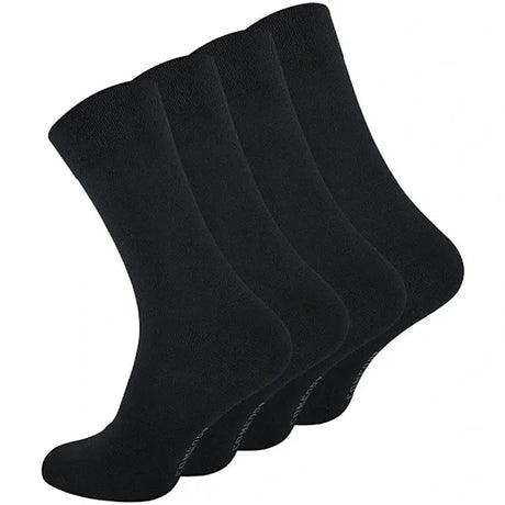 Dark Grey Loose Elastic Socks 8-Pack for Sensitive Legs, Piqué Woven Comfort Band for Even Pressure, Size 39-42 for Men and Women