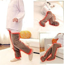 Brown Over Knee High Fuzzy Plush Teddy Slipper Socks for Women, Open Toe Non-Slip Design, Extra Long 55 cm for Warmth Indoors and Outdoors