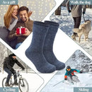 Men's Warm Wool Thermal Socks Pack, Thick Hiking Crew Boot Socks with Soft Breathable Fabric, Size UK 6-11 for Winter Outdoor Casual Wear