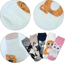 Women's Cute Animal Socks Pack 5 Pairs, Cat Dog Owl Designs in Bright Colors, Soft Breathable Cotton Blend for UK 6-8, Perfect Fun Gift for Christmas