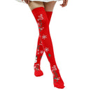 Christmas Over Knee and Thigh High Warm Socks, 70 cm Length Cozy Polyester Knit, Festive Design for Holiday Parties and Cold Weather Wear