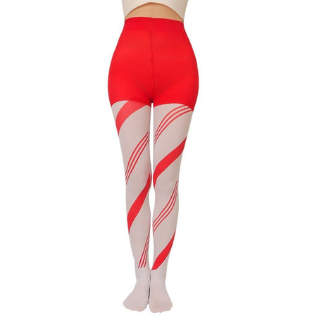 Christmas Over Knee and Thigh High Warm Socks, 70 cm Length Cozy Polyester Knit, Festive Design for Holiday Parties and Cold Weather Wear
