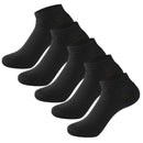 Black Bamboo Socks 5-Pack with Comfort Elastic, Soft Breathable 95% Bamboo 5% Spandex, Naturally Antibacterial Moisture-Wicking for Men and Women EU 38-44