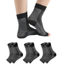 Black Neuropathy Socks 3 Pairs S/M, Soothing Compression for Neuropathy Pain Tendinitis Plantar Fasciitis, Breathable Thermal Nylon with Ankle Support and Stability