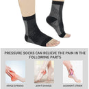 Black Neuropathy Socks 3 Pairs S/M, Soothing Compression for Neuropathy Pain Tendinitis Plantar Fasciitis, Breathable Thermal Nylon with Ankle Support and Stability