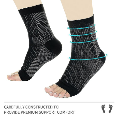Black Neuropathy Socks 3 Pairs S/M, Soothing Compression for Neuropathy Pain Tendinitis Plantar Fasciitis, Breathable Thermal Nylon with Ankle Support and Stability
