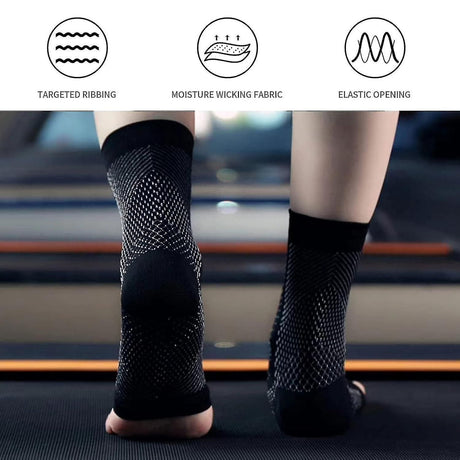 Black Neuropathy Socks 3 Pairs L/XL, Soothing Compression for Neuropathy Pain Tendinitis Plantar Fasciitis, Breathable Thermal Nylon with Ankle Support and Recovery