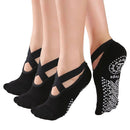 Women's Anti-Slip Yoga Pilates Ballet Dance Socks with Silicone Grips, Combed Cotton Breathable Design for US 5.5-11, Ideal for Barefoot Workouts and Home Use