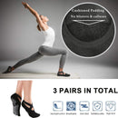 Women's Anti-Slip Yoga Pilates Ballet Dance Socks with Silicone Grips, Combed Cotton Breathable Design for US 5.5-11, Ideal for Barefoot Workouts and Home Use