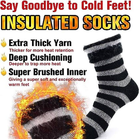 Men's Extra Thick Thermal Winter Socks 10 Pairs, Warm Brushed Plush Lining for Extreme Cold, Ideal for Hiking Skiing Outdoor Work and Everyday Use