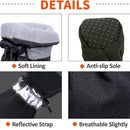Black Dog Boots Paw Protectors with Reflective Straps, Non-Slip Nylon Cotton Shoes 4 Pieces for Small Medium Dogs, Adjustable Sizes 4-7 for Outdoor Walking