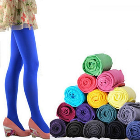 Red Thick High Elasticity Tights 120 Denier, 80% Nylon 20% Spandex One Size for Women, Ultra Soft Stretchy Durable Full Foot Pantyhose for Winter