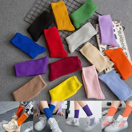 Dark Purple Harajuku Pile Tube Socks for Women, 80% Cotton Nylon Blend, Boots Cosplay Gothic Japanese Style, Size 34-42 EUR with Thick Cushion