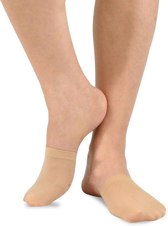 Beige Fine Cotton Toe Socks 5 Pairs, Invisible Half Socks with Non-Slip Silicone Seamless Design for Sandals Dress Shoes and Yoga, One Size for Women