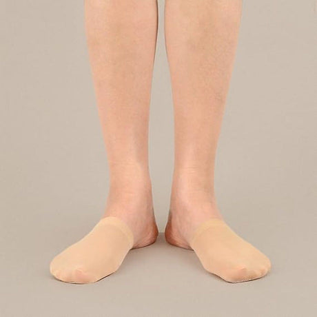 Beige Fine Cotton Toe Socks 5 Pairs, Invisible Half Socks with Non-Slip Silicone Seamless Design for Sandals Dress Shoes and Yoga, One Size for Women