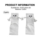 White and Black Magnetic Couple Socks 2 Pairs, Cute Hand-Holding Design with Magnets, Soft Breathable Cotton for Fun Gifts and Party Favors