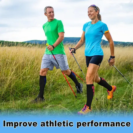 Unisex Knee-High Compression Socks 6 Pairs for Running Sports Travel Flying Cycling, 360-Degree Stretch Breathable L/XL with Upgraded Nylon for Muscle Support