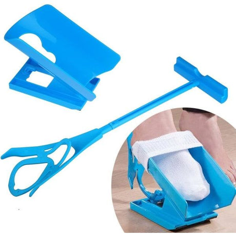 Sock Aid Tool for Put On and Take Off Support Stockings, Ergonomic Cradle Design with Soft Rubberized Grip, Suitable for Compression Socks, Seniors and Pregnancy