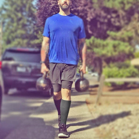Gray Calf Compression Support Socks 1 Pair, Lightweight Breathable Nylon Improves Blood Circulation and Reduces Muscle Fatigue for Sports and Daily Wear