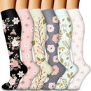 Compression Socks 6 Pairs for Men Women Improved Circulation, Graduated Support for Running Sports L/XL, Breathable Nylon Polyester All-Day Comfort and Recovery