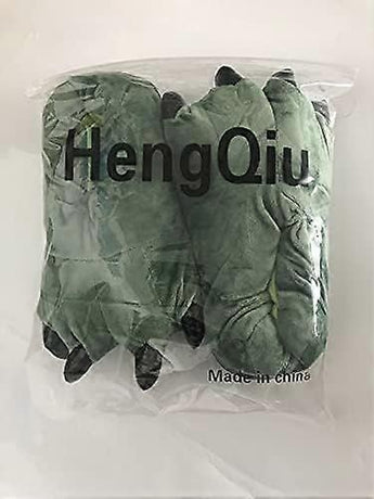 Green Plush Animal Paw Slippers for Men Women Kids, Fuzzy Dinosaur Claw Design with Non-Slip Sole, Cozy Warm House Slippers Size 40-43 for Indoor Comfort