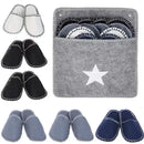 Felt Slippers 6-Pack Quiet Non-Slip for Travel Hotel Home, Washable Portable Guest Slippers with Textured Soles, 2 Pairs per Size 36-39 40-42 43-45