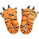 Unisex Animal Paw Clog Slippers Chicken Bird Foot Cow Tiger Giraffe Design, Soft Fleece Lined Non-Slip Sole, Size L 40-45 for Fun Halloween Party and Home Wear