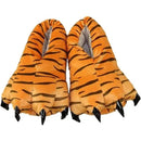 Unisex Animal Paw Clog Slippers Chicken Bird Foot Cow Tiger Giraffe Design, Soft Fleece Lined Non-Slip Sole, Size L 40-45 for Fun Halloween Party and Home Wear
