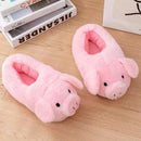 Pink Cute Pig Cartoon Animal Slippers for Women, Warm Plush Lining Soft Breathable Non-Slip Thick Sole, Available in Sizes 36-44 for Cozy Home Wear