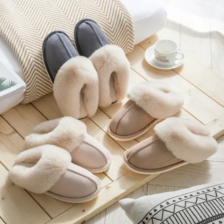 Women's Winter Fashion Cotton Slippers for Size 38-39, Soft Furry Inner Lining, Durable TPR Non-Slip Sole for Indoor Home Office and Gift Use