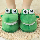 Cartoon Crocodile Cotton Slippers for Adults, Fun Opening Mouth Design with Memory Foam Insole, Non-Slip Soft Plush for Home 38-39