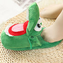 Cartoon Crocodile Cotton Slippers for Adults, Fun Opening Mouth Design with Memory Foam Insole, Non-Slip Soft Plush for Home 38-39