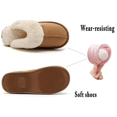 Men's Winter Warm Faux Fur Flat Slippers for Size 42-43, Soft Coral Fleece Lining with Non-Slip Rubber Sole, Cozy Indoor Home Shoes