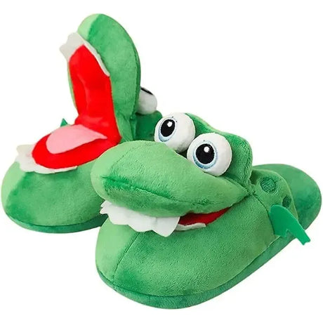 Adult Unisex Open Mouth Crocodile Dinosaur Shark Animal Slippers, Cute Kawaii Design with Non-Slip Sole, One Size 38-39 for Fun Warm Indoor Wear