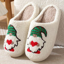 Winter Christmas Cotton Slippers for Women Dwarfs Size 39-40, Suede Upper TPR Sole Non-Slip Warm Thickened Home Shoes for Cold Season
