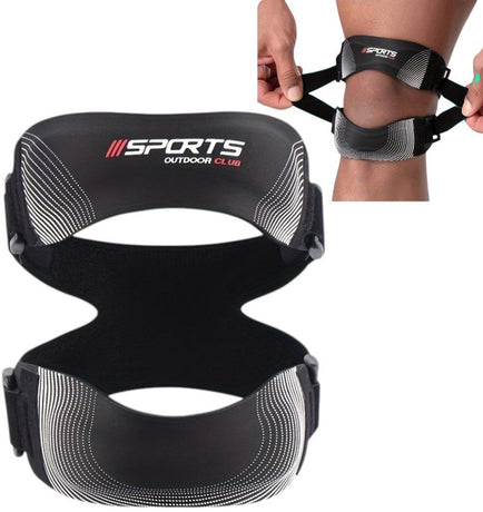 1 Piece Adjustable Knee Brace with Breathable Support Straps, Lightweight Knee Protector for Sports, Walking and Running, Black