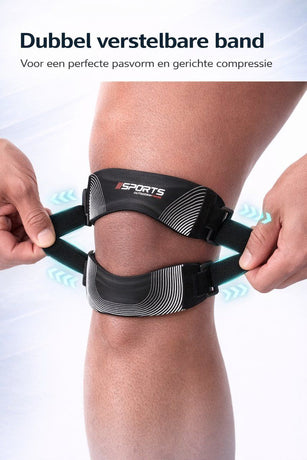 1 Piece Adjustable Knee Brace with Breathable Support Straps, Lightweight Knee Protector for Sports, Walking and Running, Black