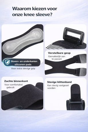1 Piece Adjustable Knee Brace with Breathable Support Straps, Lightweight Knee Protector for Sports, Walking and Running, Black