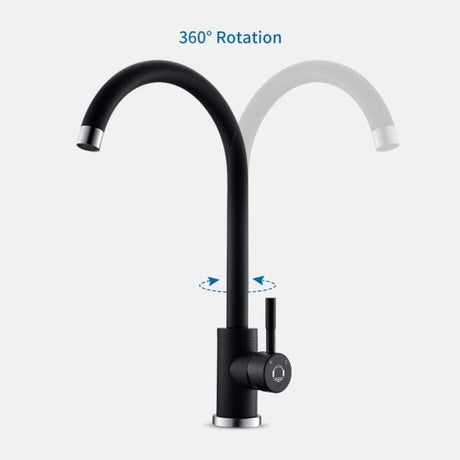 Kitchen Faucet, Single Handle High Arc Sink Faucet, 360 degree rotation, single-handle control, Matte Black Finish