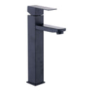 High Spout Single Hole Basin Mixer Faucet, Single Handle Hot and Cold Bathroom Tap with Copper Mixer Body, Black Finish