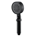 5 Spray Modes Adjustable High Pressure Shower One-Button Stop Water Massage Shower Head Water Saving Shower Bathroom Accessories, Black Finish