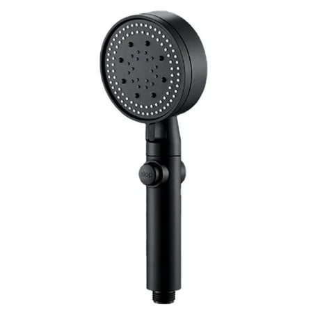 5 Spray Modes Adjustable High Pressure Shower One-Button Stop Water Massage Shower Head Water Saving Shower Bathroom Accessories, Black Finish